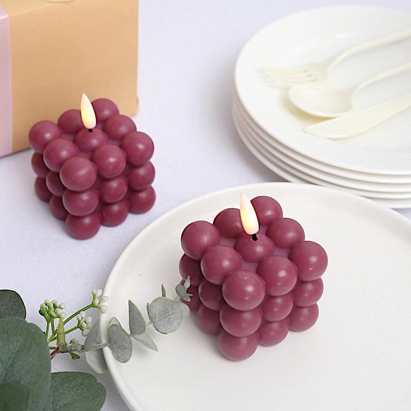 2 pcs 2" Battery Operated Flameless Bubble LED Candles