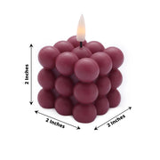 2 pcs 2" Battery Operated Flameless Bubble LED Candles