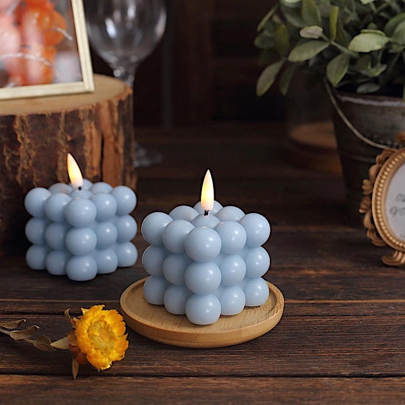 2 pcs 2" Battery Operated Flameless Bubble LED Candles