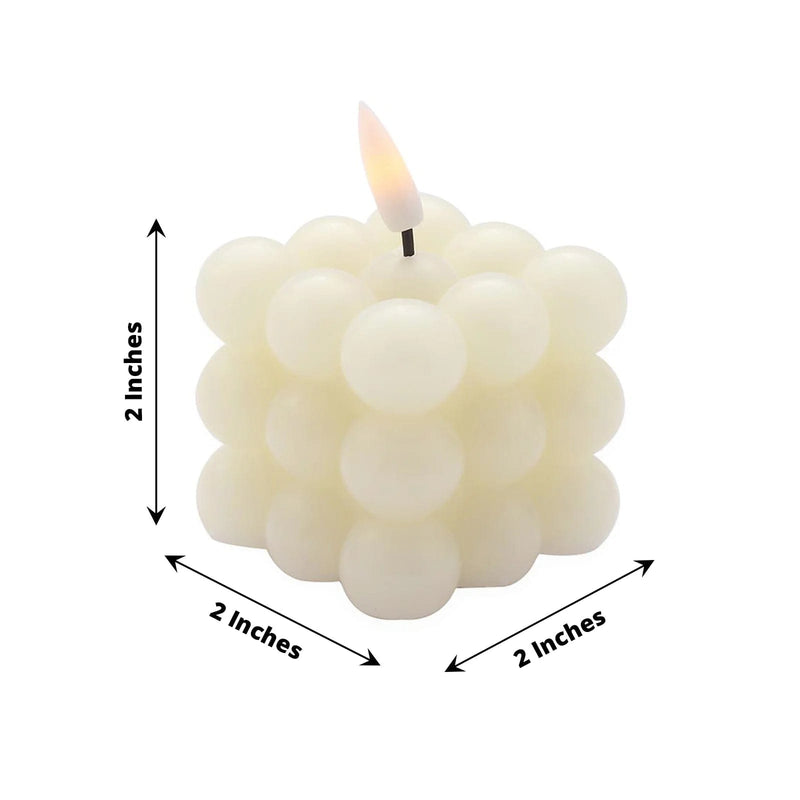 2 pcs 2" Battery Operated Flameless Bubble LED Candles