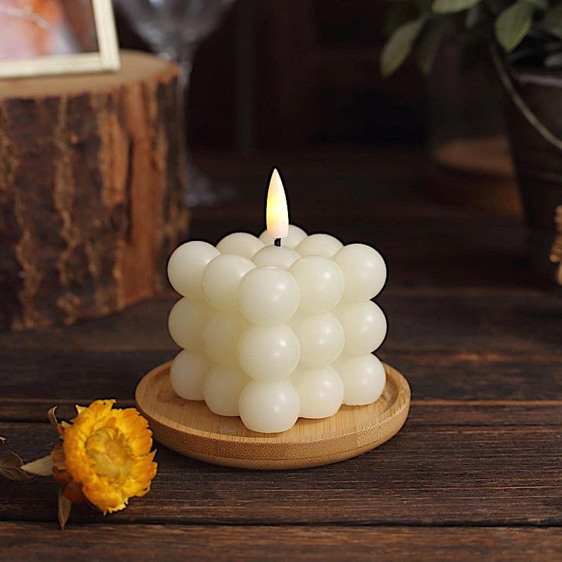 2 pcs 2" Battery Operated Flameless Bubble LED Candles