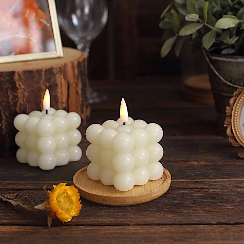 2 pcs 2" Battery Operated Flameless Bubble LED Candles