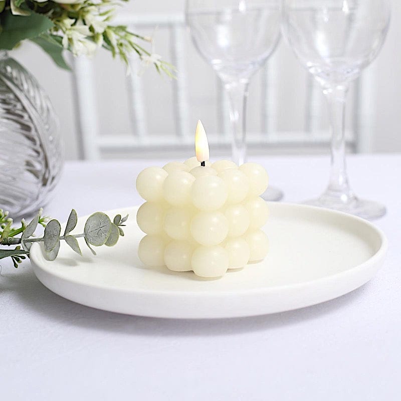 2 pcs 2" Battery Operated Flameless Bubble LED Candles