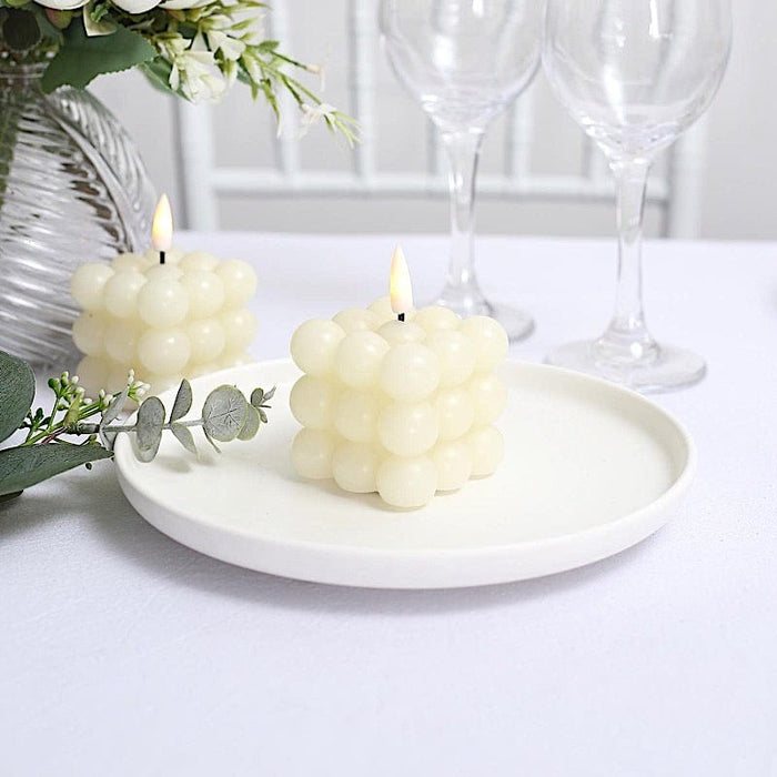 2 pcs 2" Battery Operated Flameless Bubble LED Candles