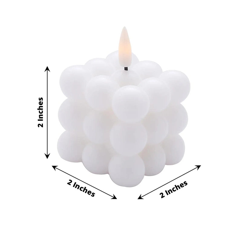 2 pcs 2" Battery Operated Flameless Bubble LED Candles