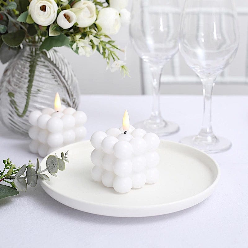 2 pcs 2" Battery Operated Flameless Bubble LED Candles
