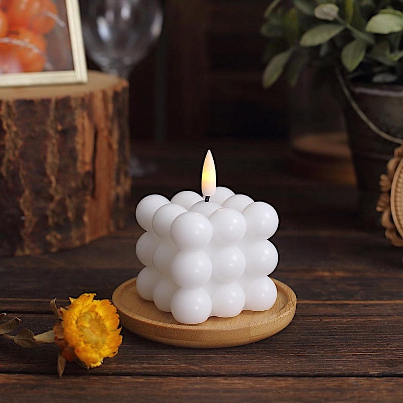 2 pcs 2" Battery Operated Flameless Bubble LED Candles