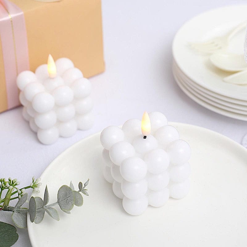 2 pcs 2" Battery Operated Flameless Bubble LED Candles