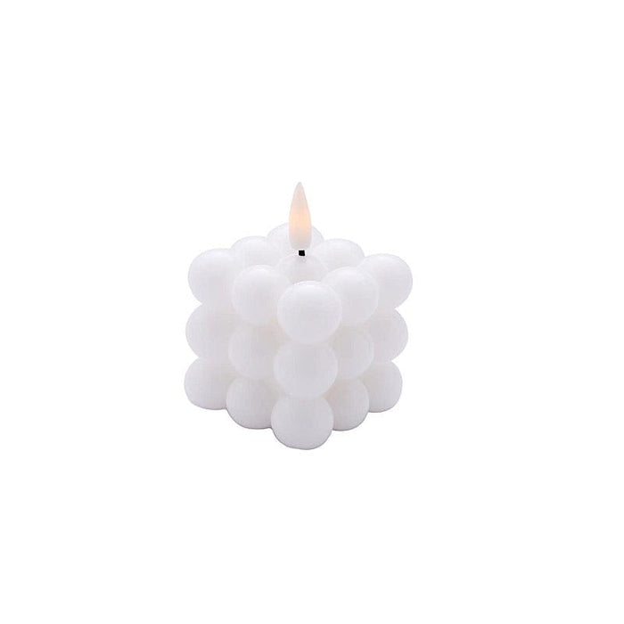 2 pcs 2" Battery Operated Flameless Bubble LED Candles LED_CAND_PL12_WHT