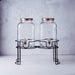 2 pcs 2 gallons Jar Glass Beverage Dispensers Set with Spigot and Stand - Clear and Gold DISP_GLAS01_1_CLR