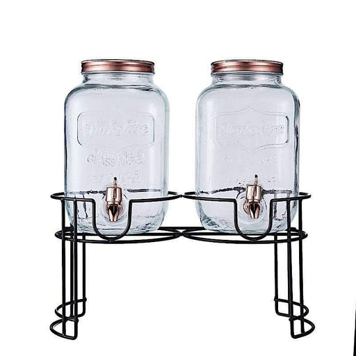2 Gallon 8L Mason Jar Big Volume Juice Glass Drink Beverage Dispenser With  Tap And Metal Stand - Buy 2 Gallon 8L Mason Jar Big Volume Juice Glass  Drink Beverage Dispenser With