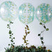 2 pcs 20" Round PVC Balloons with Vine Design - Clear and Green BLOON_CLR003_20_GRN