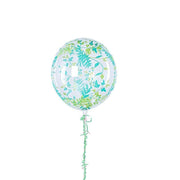 2 pcs 20" Round PVC Balloons with Vine Design - Clear and Green BLOON_CLR003_20_GRN