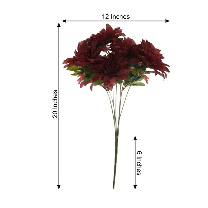 2 pcs 20" tall Artificial Dahlia Silk Flowers Bushes