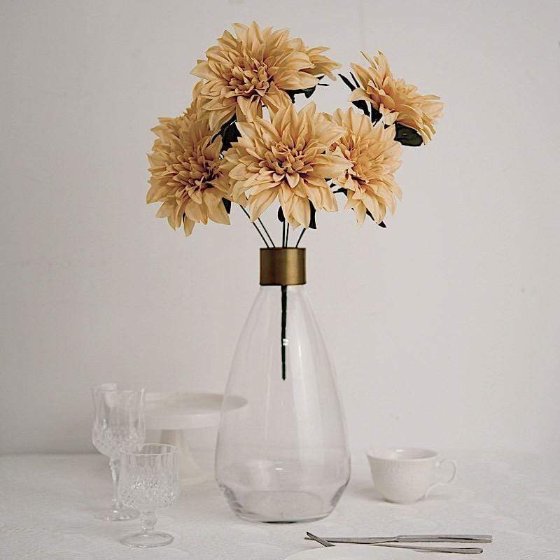 2 pcs 20" tall Artificial Dahlia Silk Flowers Bushes