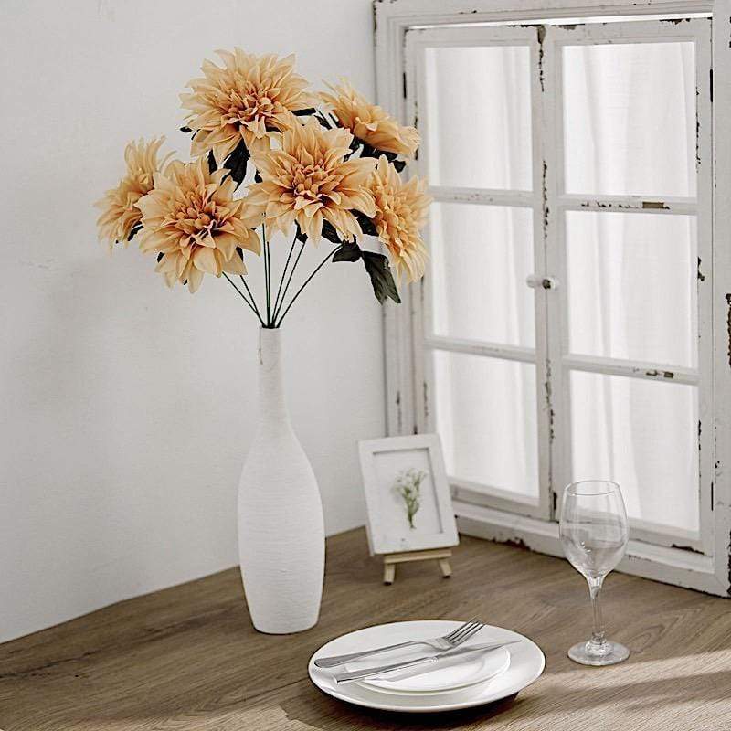 2 pcs 20" tall Artificial Dahlia Silk Flowers Bushes