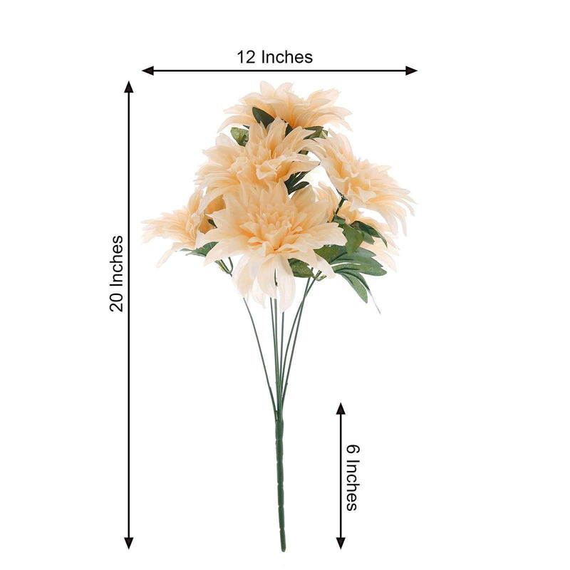 2 pcs 20" tall Artificial Dahlia Silk Flowers Bushes