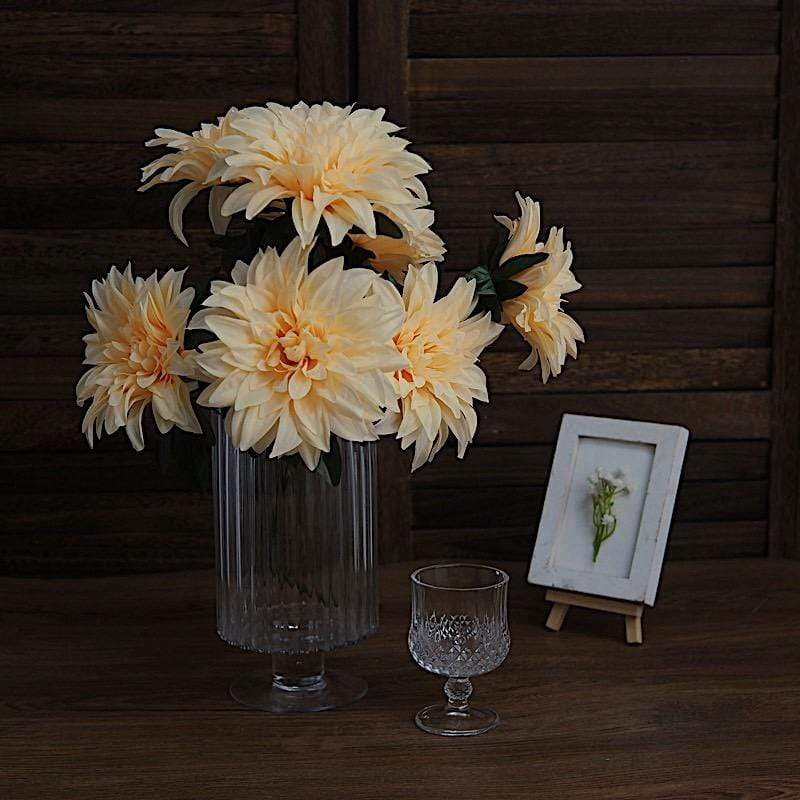 2 pcs 20" tall Artificial Dahlia Silk Flowers Bushes