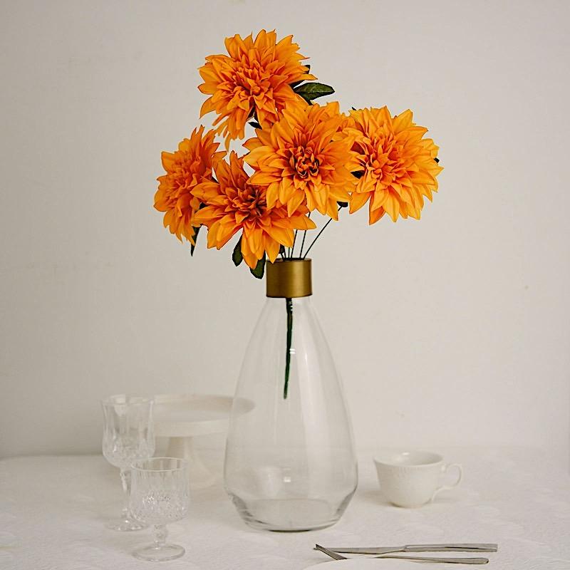 2 pcs 20" tall Artificial Dahlia Silk Flowers Bushes