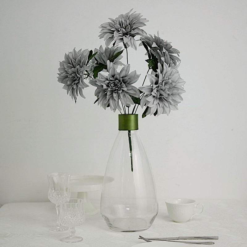 2 pcs 20" tall Artificial Dahlia Silk Flowers Bushes