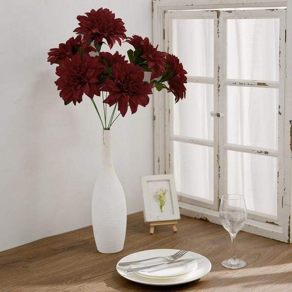 2 pcs 20" tall Artificial Dahlia Silk Flowers Bushes