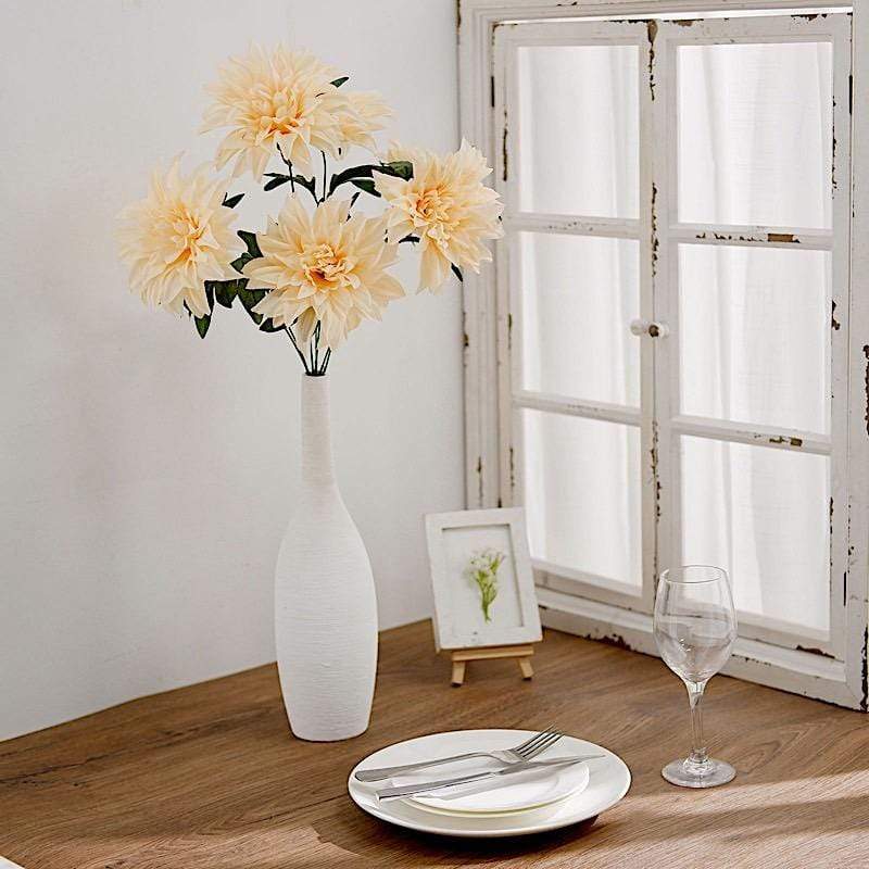 2 pcs 20" tall Artificial Dahlia Silk Flowers Bushes