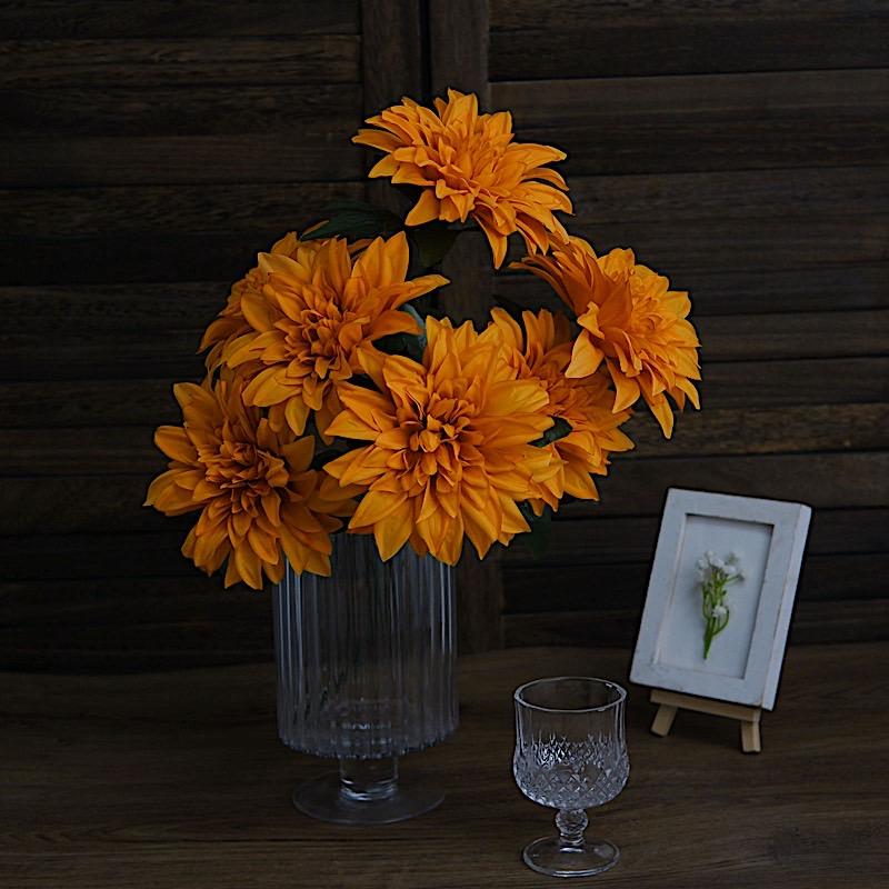 2 pcs 20" tall Artificial Dahlia Silk Flowers Bushes