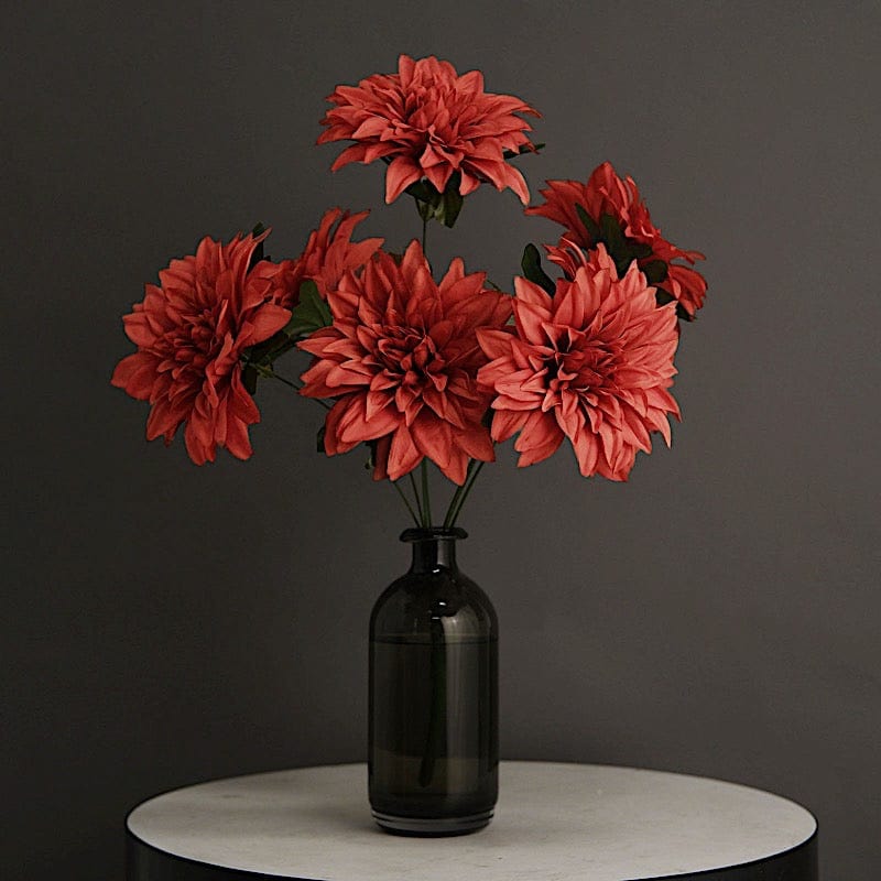 2 pcs 20" tall Artificial Dahlia Silk Flowers Bushes