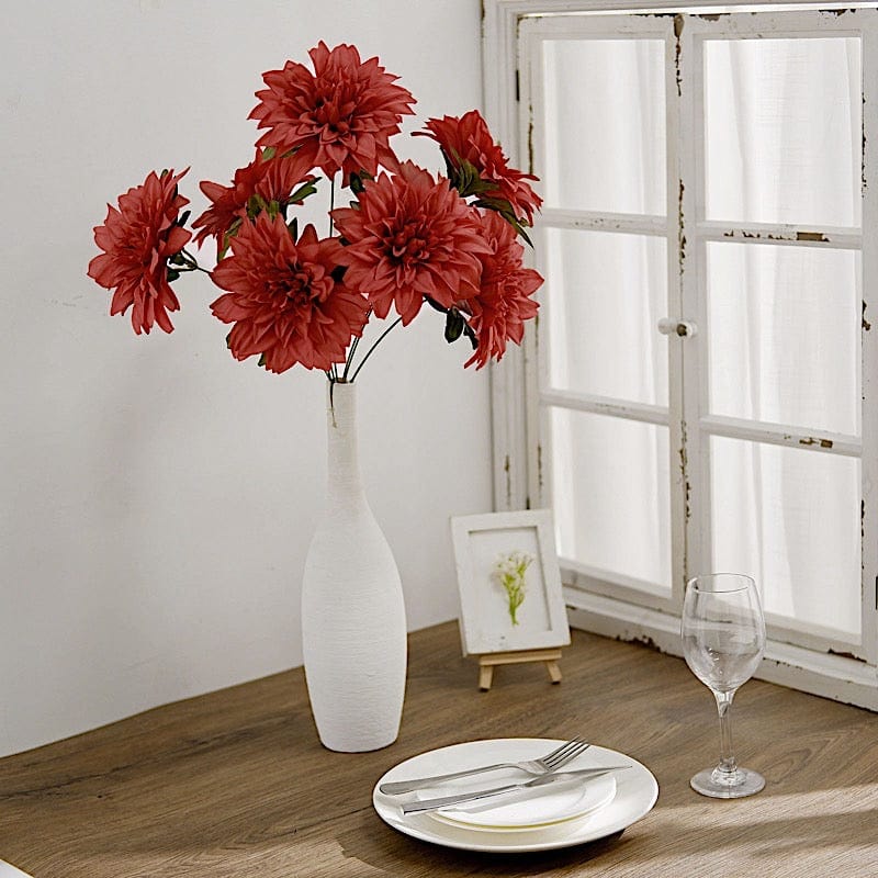 2 pcs 20" tall Artificial Dahlia Silk Flowers Bushes