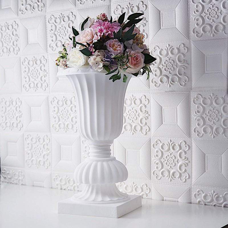 2 pcs 20" tall Decorative Roman Planters Plastic Flower Pots - White PROP_ROMA_30