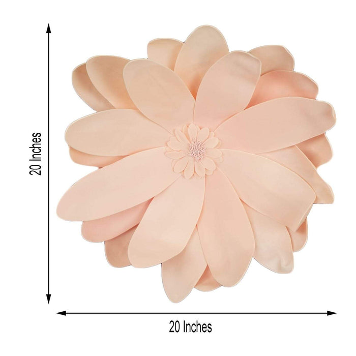 2 pcs 20" wide Artificial Dahlia Flowers for Wall Backdrop - Blush