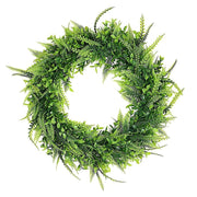 2 pcs 22" Artificial Boxwood and Fern Leaves Wreath Candle Rings - Green ARTI_RING_GRN_L_06
