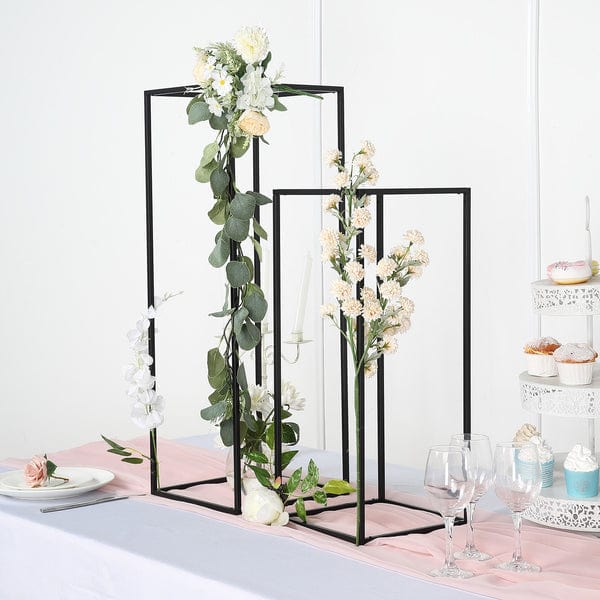 2 pcs 24" tall Geometric Metal Stands Wedding Flower Vase Holders