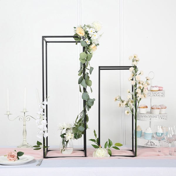 2 pcs 24" tall Geometric Metal Stands Wedding Flower Vase Holders