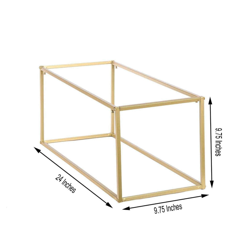 2 pcs 24" tall Geometric Metal Stands Wedding Flower Vase Holders - Matte Gold IRON_STND01_24_GOLD