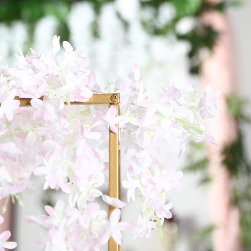 2 pcs 24" tall Geometric Metal Stands Wedding Flower Vase Holders - Matte Gold IRON_STND01_24_GOLD