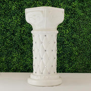 2 pcs 25" tall French Decorative Columns Beaded Pedestal Stands - White PROP_ROMA_11
