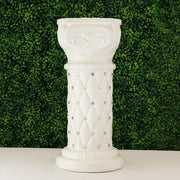 2 pcs 25" tall French Decorative Columns Beaded Pedestal Stands - White PROP_ROMA_11