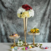 2 pcs 29" tall Vases Candle Holders Wedding Centerpieces Risers - Gold CHDLR_056_GOLD