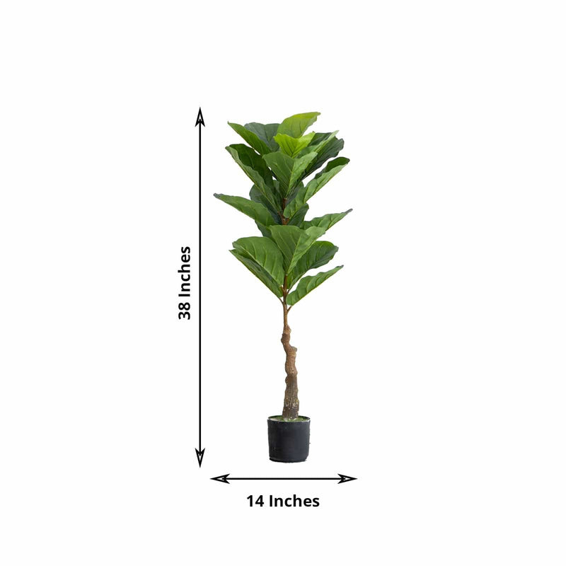2 pcs 3 ft Fig Tree Potted Artificial Plants - Green ARTI_POT_TROP002_S_GRN