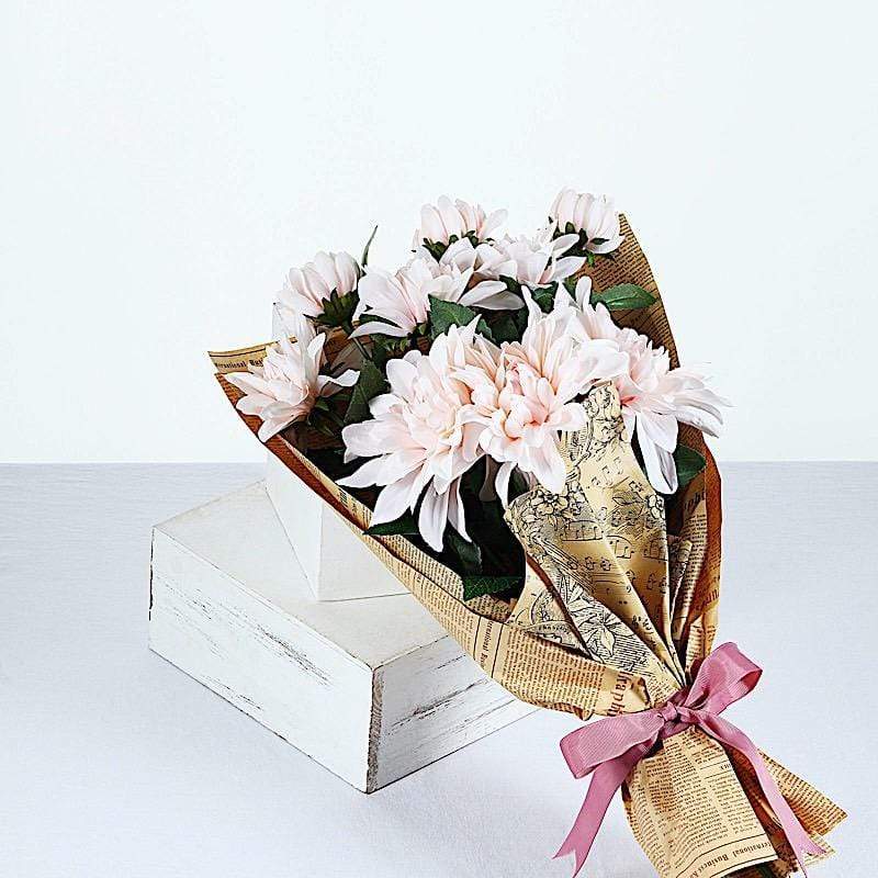 2 pcs 30" tall Silk Dahlia Flowers Stems