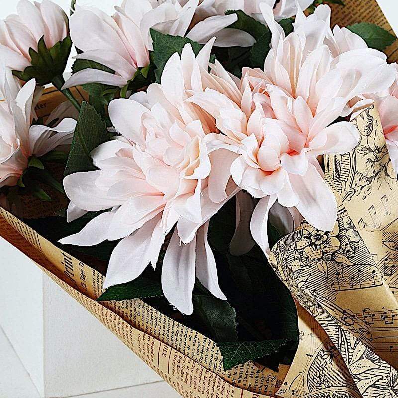 2 pcs 30" tall Silk Dahlia Flowers Stems