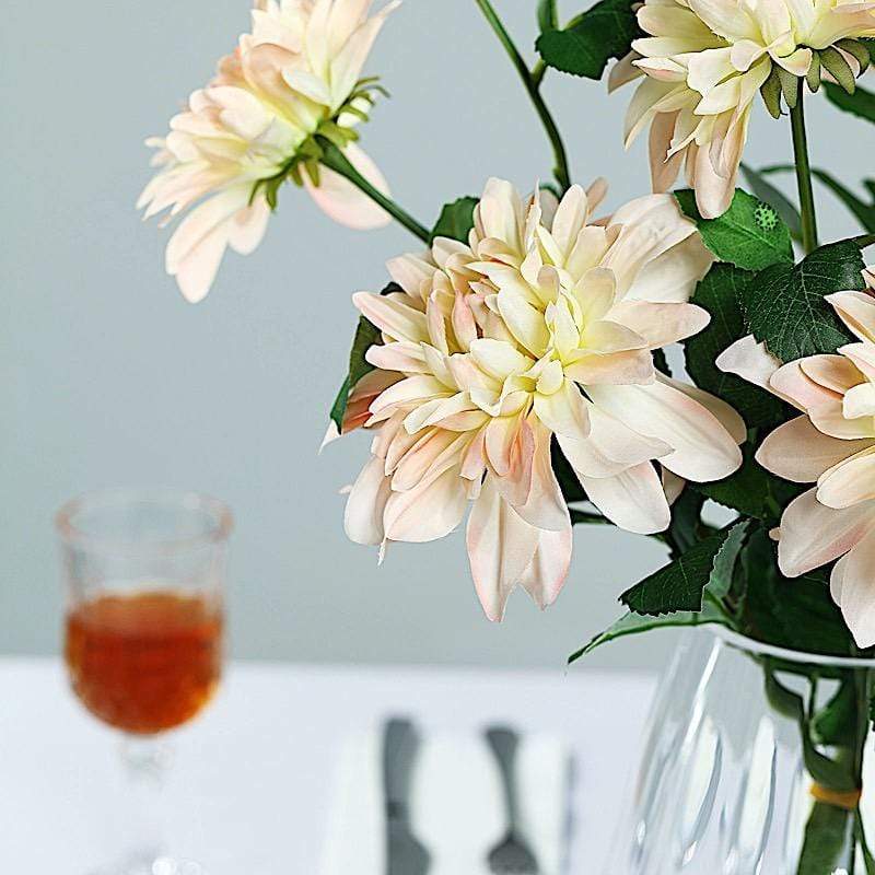 2 pcs 30" tall Silk Dahlia Flowers Stems