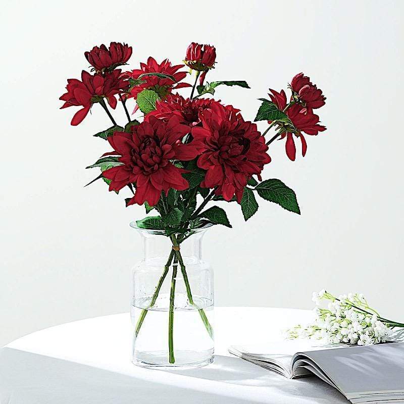 2 pcs 30" tall Silk Dahlia Flowers Stems