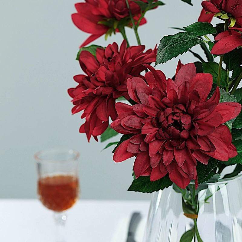 2 pcs 30" tall Silk Dahlia Flowers Stems
