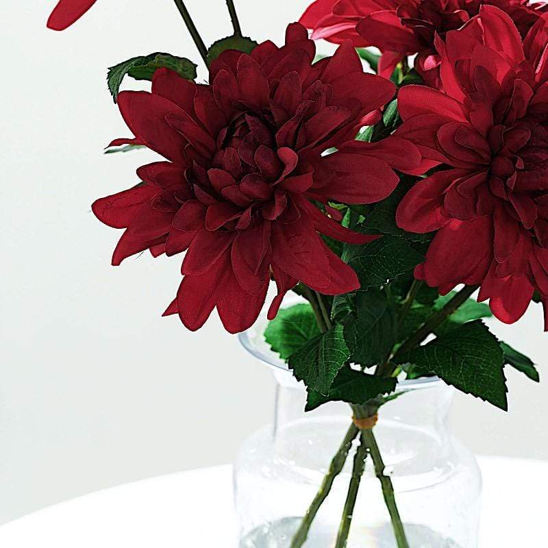 2 pcs 30" tall Silk Dahlia Flowers Stems