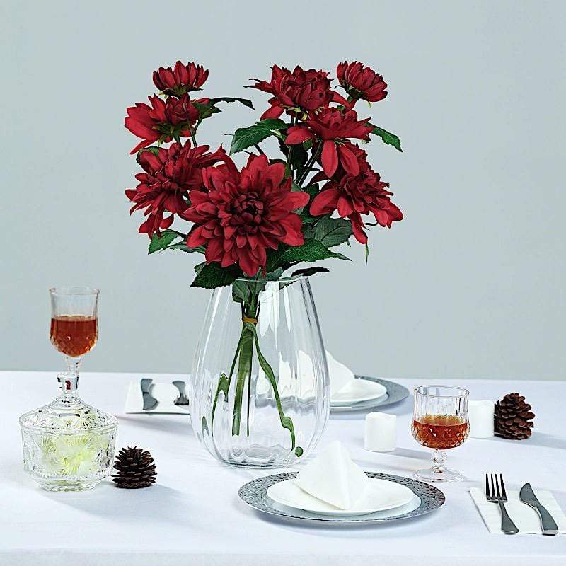 2 pcs 30" tall Silk Dahlia Flowers Stems