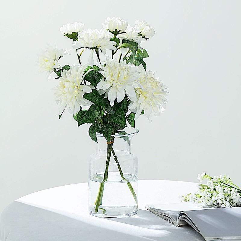 2 pcs 30" tall Silk Dahlia Flowers Stems