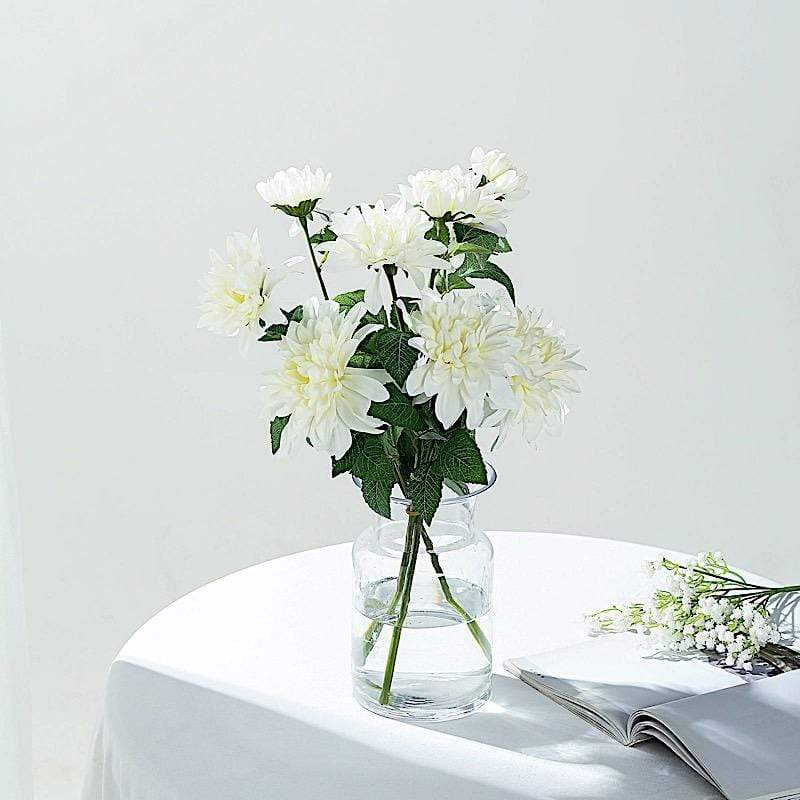 2 pcs 30" tall Silk Dahlia Flowers Stems