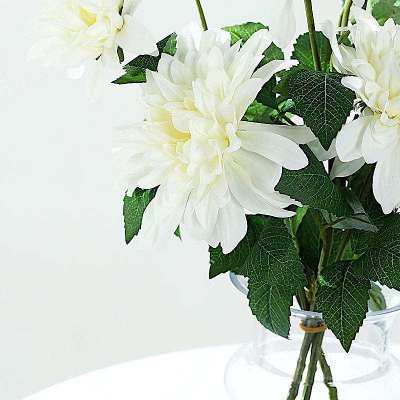 2 pcs 30" tall Silk Dahlia Flowers Stems